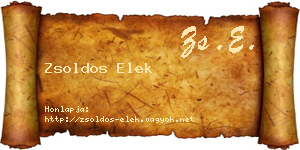 Zsoldos Elek névjegykártya