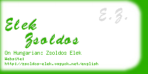 elek zsoldos business card